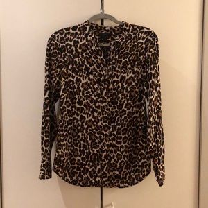 JCrew Silk Leopard print blouse